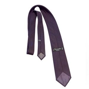 Christian Dior Navy Red Dot Men's Wool/Silk Tie